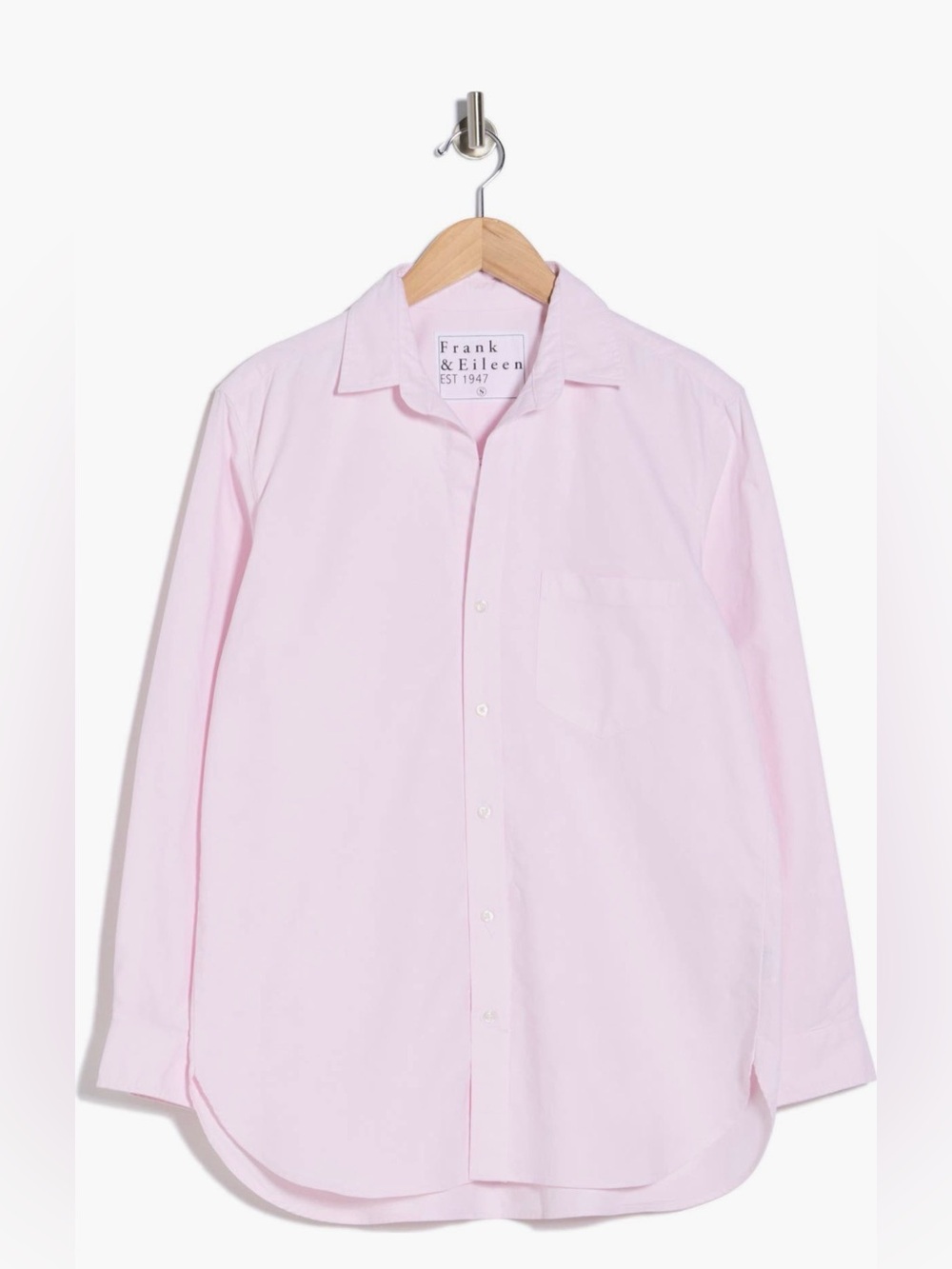 Frank & Eileen Eileen Button Up Shirt Relaxed Fit Large Pink